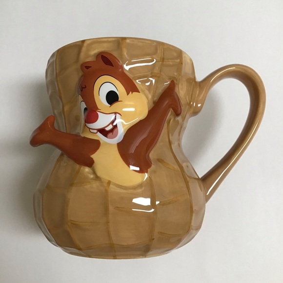 Disney Parks Chip and Dale Coffee Mug Peanut Ceramic 3D Nut Tea Cup Chipmunks - Picture 2 of 11